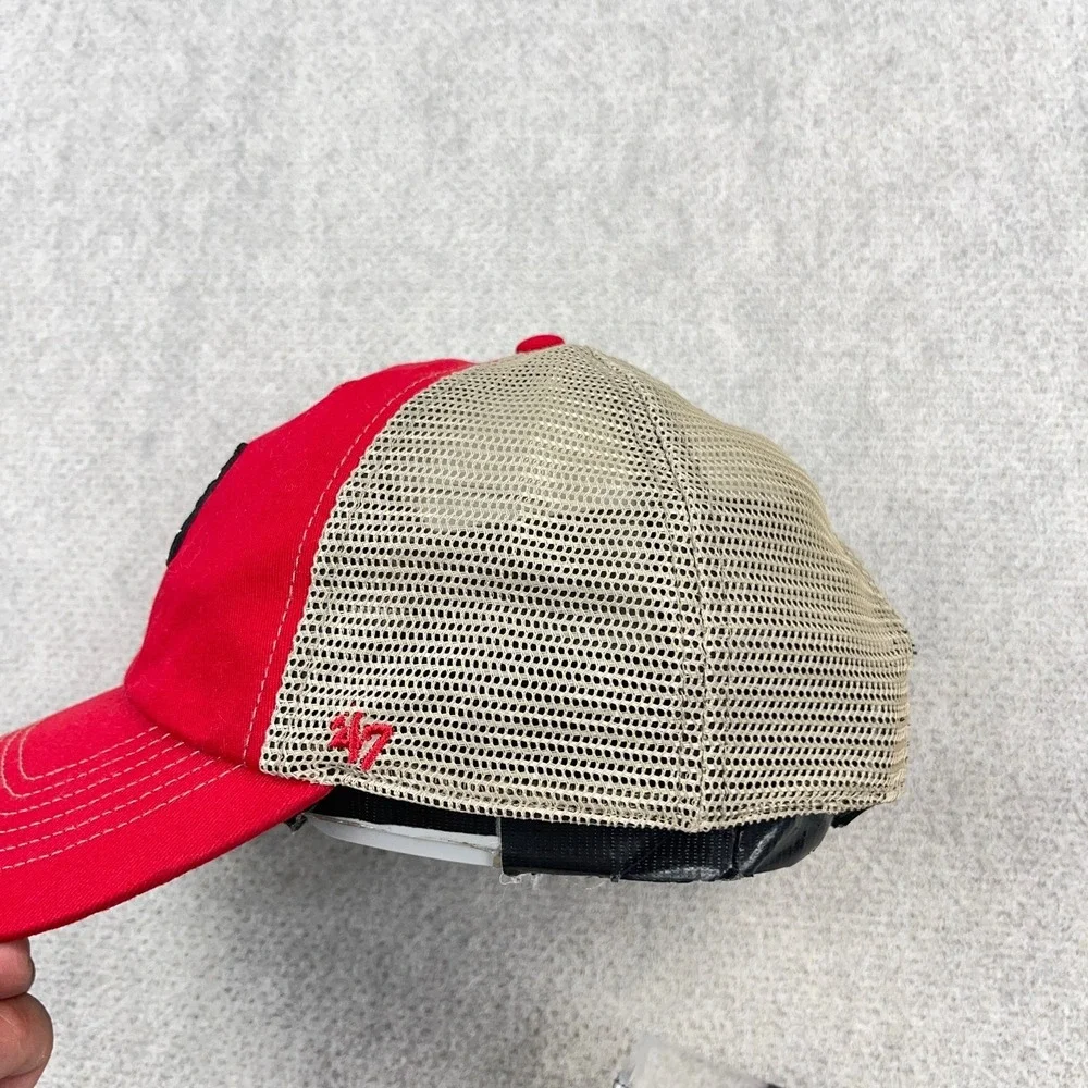 Texas Tech Red Raiders Trucker Hat Cap Red Tan Mesh Adjustable 47 Clean Up Adult